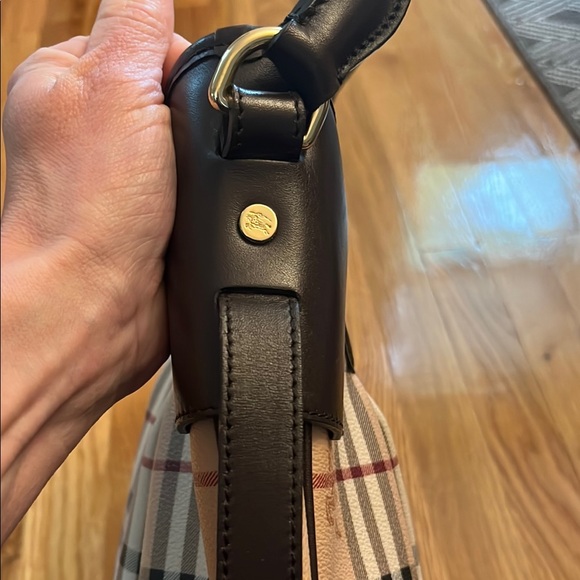 Burberry Haymarket Coated Canvas Hobo - Picture 4 of 7